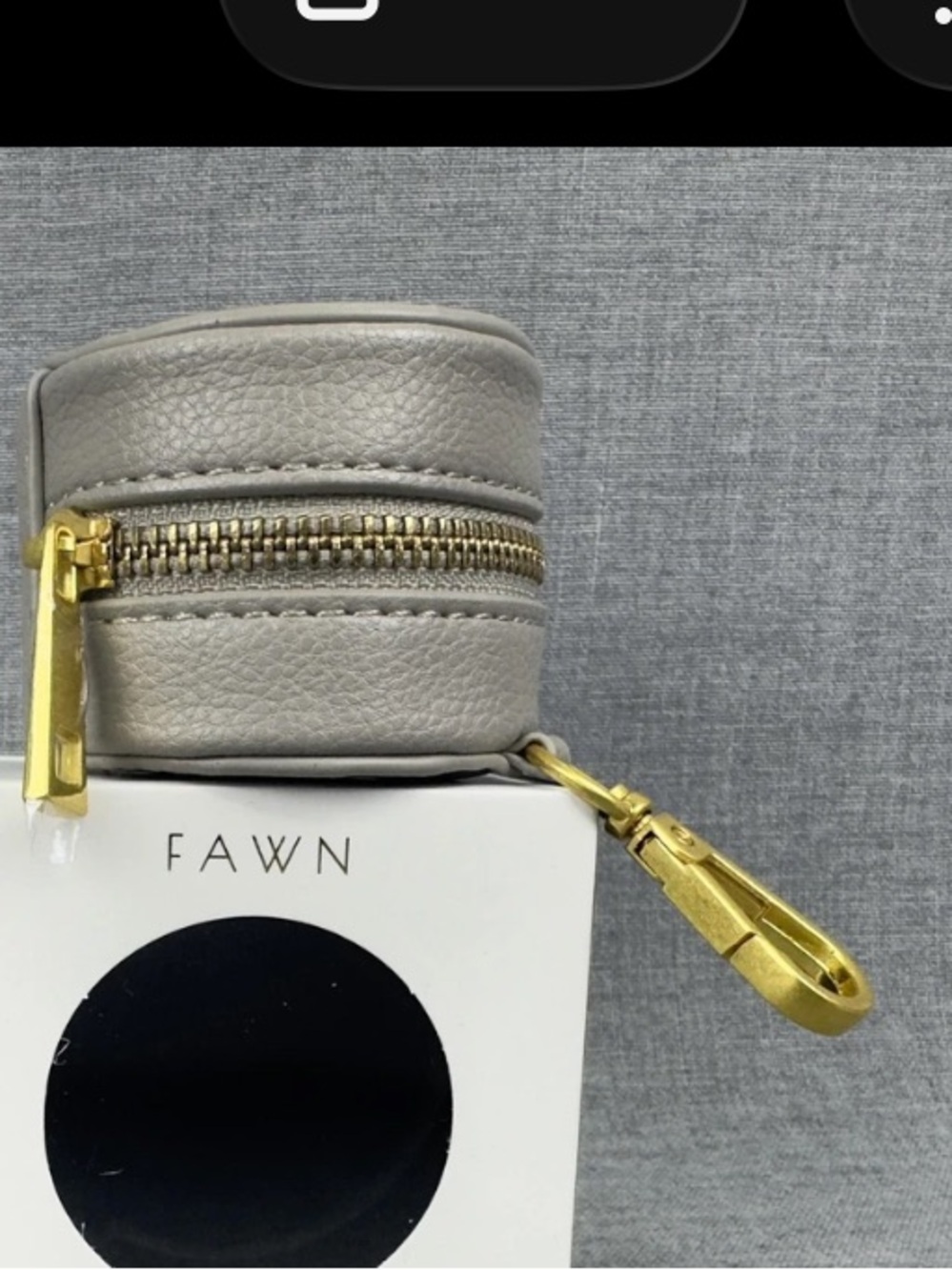 Fawn faux leather pacifier holder nwot taupe tassel diaper bag key chain $40 - Picture 2 of 5